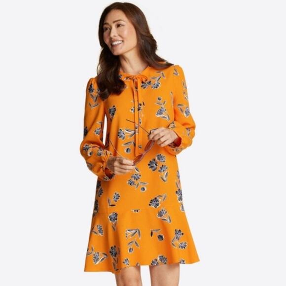 Draper James Roseannne Floral Mini Dress Long Sleeve Shift Size XS - Picture 1 of 7